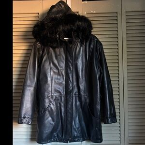 IZ sport black leather jacket